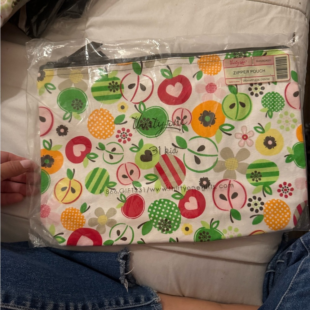 Thirty-One Kids Zipper Pouch with Colorful Fruit Design